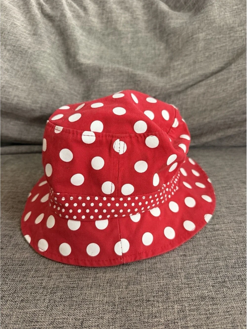 Disneyland Resort Minnie Mouse Bucket Hat Red Polka Dot Bow Youth Cotton